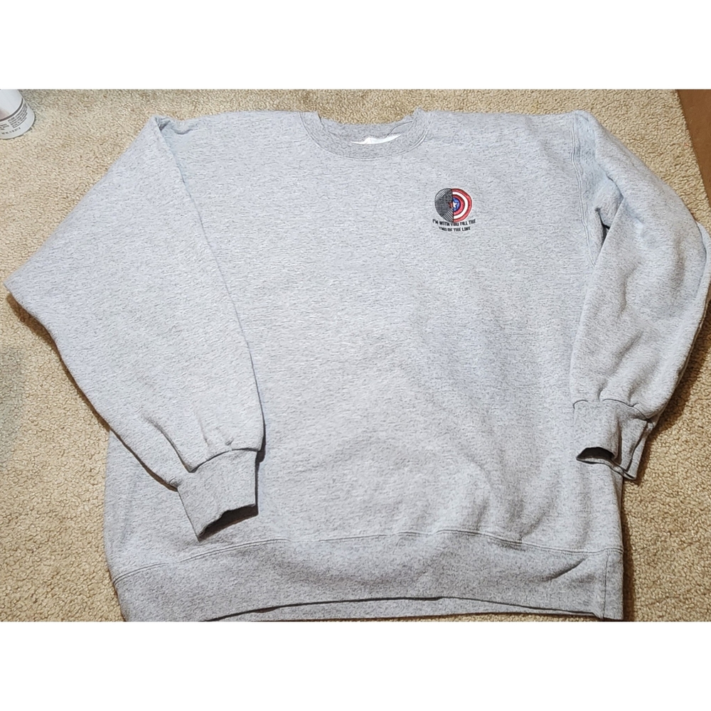 Captain America/Winter Soldier Gray Crewneck